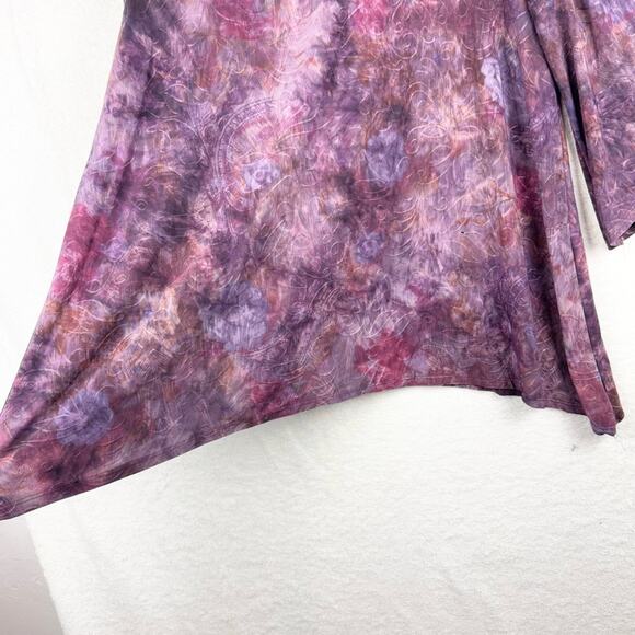Vintage Purple Whimsigoth Witchycore Textured Stretch Drapey Asymmetric Top XL - Picture 5 of 12
